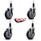 Service Caster 5'' Black Poly Wheel Swivel 1-1/8'' Expanding Stem Caster Set, 4PK SCC-EX20S514-PPUB-BLK-118-4 - alternate 4